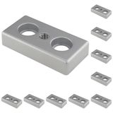 3D24, 10x, taşıma ve ayak plakası, 40x80x16, çinko basınçlı döküm | Toz boyalı; alüminyum renginde; 40 x 80 x 16 mm; Tip B; vida M10; M12 vida ile vidalanabilir; Ağırlık 1900 g