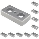 3D24, 10x, taşıma ve ayak plakası, 40x80x16, çinko basınçlı döküm | Toz boyalı; alüminyum renginde; 40 x 80 x 16 mm; Tip B; vida M8; M12 vida ile vidalanabilir; Ağırlık 1920 g