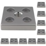 3D24, 10x, taşıma ve ayak plakası, 80x80x16, çinko basınçlı döküm | Toz boyalı; alüminyum renginde; 80 x 80 x 16 mm; Tip B; M12 vida ile vidalanabilir; Ağırlık 3530 g