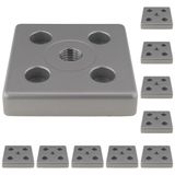3D24, 10x, taşıma ve ayak plakası, 80x80x16, çinko basınçlı döküm | Toz boyalı; alüminyum renginde; 80 x 80 x 16 mm; Tip I; M8 vida ile vidalanabilir; Ağırlık 4250 g