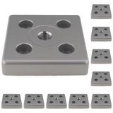 3D24, 10x, taşıma ve ayak plakası, 80x80x16, çinko basınçlı döküm | Toz boyalı; alüminyum renginde; 80 x 80 x 16 mm; Tip I; M8 vida ile vidalanabilir; Ağırlık 4370 g
