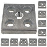 3D24, 10x, taşıma ve ayak plakası, 80x80x16, çinko döküm, boş | 80 x 80 x 16 mm; Tip B; M12 vida ile vidalanabilir; Ağırlık 3530 g