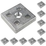 3D24, 10x, taşıma ve ayak plakası, 80x80x16, çinko döküm, boş | 80 x 80 x 16 mm; Tip I; M8 vida ile vidalanabilir; Ağırlık 4160 g