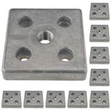 3D24, 10x, taşıma ve ayak plakası, 80x80x16, çinko döküm, boş | 80 x 80 x 16 mm; Tip I; M8 vida ile vidalanabilir; Ağırlık 4250 g