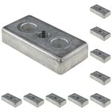 3D24, 10x, taşıma ve ayak plakası M10, 30x60x12, çinko basınçlı döküm, boş | 30 x 60 x 12 mm; Tip B; M8 vida ile vidalanabilir; Ağırlık 980 g