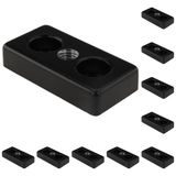 3D24, 10x, taşıma ve ayak plakası M10, 30x60x12, çinko basınçlı döküm | Toz boyalı; siyah; 30 x 60 x 12 mm; Tip B; M8 vida ile vidalanabilir; Ağırlık 980 g
