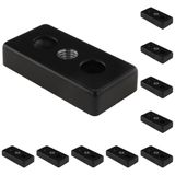 3D24, 10x, taşıma ve ayak plakası M10, 30x60x12, çinko basınçlı döküm | Toz boyalı; siyah; 30 x 60 x 12 mm; Tip I; M6 vida ile vidalanabilir; Ağırlık 990 g