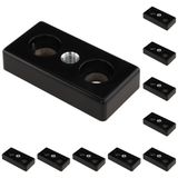3D24, 10x, taşıma ve ayak plakası M10, 40x80x16, çinko basınçlı döküm | Toz boyalı; siyah; 40 x 80 x 16 mm; Tip B; M12 vida ile vidalanabilir; Ağırlık 1900 g