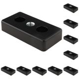 3D24, 10x, taşıma ve ayak plakası M10, 40x80x16, çinko basınçlı döküm | Toz boyalı; siyah; 40 x 80 x 16 mm; Tip I; M8 vida ile vidalanabilir; Ağırlık 2110 g