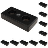 3D24, 10x, taşıma ve ayak plakası M10, 45x90x16, çinko basınçlı döküm | Toz boyalı; siyah; 45 x 90 x 16 mm; Tip B; M12 vida ile vidalanabilir; Ağırlık 2570 g