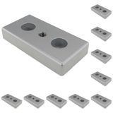 3D24, 10x, taşıma ve ayak plakası M10, 50x100x16, çinko basınçlı döküm | Toz boyalı; alüminyum renginde; 50 x 100 x 16 mm; Tip I; M10 vida ile vidalanabilir; Ağırlık 3100 g
