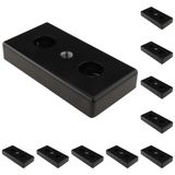 3D24, 10x, taşıma ve ayak plakası M10, 50x100x16, çinko basınçlı döküm | Toz boyalı; siyah; 50 x 100 x 16 mm; Tip I; M10 vida ile vidalanabilir; Ağırlık 3100 g