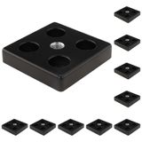 3D24, 10x, taşıma ve ayak plakası M10, 60x60x12, çinko basınçlı döküm | Toz boyalı; siyah; 60 x 60 x 12 mm; Tip B; M8 vida ile vidalanabilir; Ağırlık 1790 g
