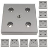3D24, 10x, taşıma ve ayak plakası M12, 100x100x16, çinko basınçlı döküm | Toz boyalı; alüminyum renginde; 100 x 100 x 16 mm; M8 vida ile vidalanabilir; ağırlık 5450 g
