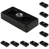 3D24, 10x, taşıma ve ayak plakası M12, 30x60x12, çinko basınçlı döküm | Toz boyalı; siyah; 30 x 60 x 12 mm; Tip B; M8 vida ile vidalanabilir; Ağırlık 960 g