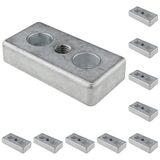 3D24, 10x, taşıma ve ayak plakası M12, 40x80x16, çinko basınçlı döküm, boş | 40 x 80 x 16 mm; Tip I; M8 vida ile vidalanabilir; Ağırlık 2090 g