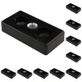 3D24, 10x, taşıma ve ayak plakası M12, 40x80x16, çinko basınçlı döküm | Toz boyalı; siyah; 40 x 80 x 16 mm; Tip B; M12 vida ile vidalanabilir; Ağırlık 1880 g