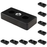 3D24, 10x, taşıma ve ayak plakası M12, 40x80x16, çinko basınçlı döküm | Toz boyalı; siyah; 40 x 80 x 16 mm; Tip I; M8 vida ile vidalanabilir; Ağırlık 2090 g