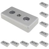 3D24, 10x, taşıma ve ayak plakası M12, 45x90x16, çinko basınçlı döküm | Toz boyalı; alüminyum renginde; 45 x 90 x 16 mm; Tip B; M12 vida ile vidalanabilir; Ağırlık 2550 g