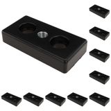 3D24, 10x, taşıma ve ayak plakası M12, 45x90x16, çinko basınçlı döküm | Toz boyalı; siyah; 45 x 90 x 16 mm; Tip B; M12 vida ile vidalanabilir; Ağırlık 2550 g