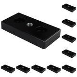 3D24, 10x, taşıma ve ayak plakası M12, 50x100x16, çinko basınçlı döküm | Toz boyalı; siyah; 50 x 100 x 16 mm; Tip B; M12 vida ile vidalanabilir; Ağırlık 2920 g