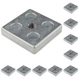 3D24, 10x, taşıma ve ayak plakası M12, 60x60x12, çinko basınçlı döküm, boş | 60 x 60 x 12 mm; Tip B; M8 vida ile vidalanabilir; Ağırlık 1770 g