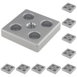 3D24, 10x, taşıma ve ayak plakası M12, 60x60x12, çinko basınçlı döküm | Toz boyalı; alüminyum renginde; 60 x 60 x 12 mm; Tip B; M8 vida ile vidalanabilir; Ağırlık 1830 g
