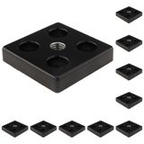 3D24, 10x, taşıma ve ayak plakası M12, 60x60x12, çinko basınçlı döküm | Toz boyalı; siyah; 60 x 60 x 12 mm; Tip B; M8 vida ile vidalanabilir; Ağırlık 1770 g