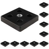 3D24, 10x, taşıma ve ayak plakası M12, 60x60x12, çinko basınçlı döküm | Toz boyalı; siyah; 60 x 60 x 12 mm; Tip I; M6 vida ile vidalanabilir; Ağırlık 1790 g