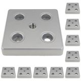 3D24, 10x, taşıma ve ayak plakası M12, 90x90x16, çinko basınçlı döküm | Toz boyalı; alüminyum renginde; 90 x 90 x 16 mm; M8 vida ile vidalanabilir; ağırlık 5200 g