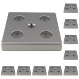3D24, 10x, taşıma ve ayak plakası M14, 100x100x16, çinko basınçlı döküm | Toz boyalı; alüminyum renginde; 100 x 100 x 16 mm; Tip I / B; M12 vida ile vidalanabilir; Ağırlık 5310 g