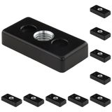 3D24, 10x, taşıma ve ayak plakası M14, 30x60x12, çinko basınçlı döküm | Toz boyalı; siyah; 30 x 60 x 12 mm; Tip I; M6 vida ile vidalanabilir; Ağırlık 950 g