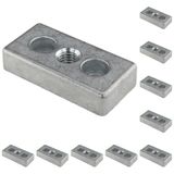 3D24, 10x, taşıma ve ayak plakası M14, 40x80x16, çinko basınçlı döküm, boş | 40 x 80 x 16 mm; Tip I; M8 vida ile vidalanabilir; Ağırlık 2030 g