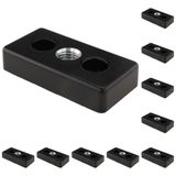 3D24, 10x, taşıma ve ayak plakası M14, 40x80x16, çinko basınçlı döküm | Toz boyalı; siyah; 40 x 80 x 16 mm; Tip I; M8 vida ile vidalanabilir; Ağırlık 2030 g