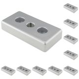 3D24, 10x, taşıma ve ayak plakası M14, 45x90x16, çinko basınçlı döküm | Toz boyalı; alüminyum renginde; 45 x 90 x 16 mm; M8 vida ile vidalanabilir; ağırlık 2700 g