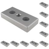 3D24, 10x, taşıma ve ayak plakası M14, 50x100x16, çinko basınçlı döküm | Toz boyalı; alüminyum renginde; 50 x 100 x 16 mm; Tip I; M10 vida ile vidalanabilir; Ağırlık 3000 g
