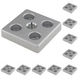 3D24, 10x, taşıma ve ayak plakası M14, 60x60x12, çinko basınçlı döküm | Toz boyalı; alüminyum renginde; 60 x 60 x 12 mm; Tip B; M8 vida ile vidalanabilir; Ağırlık 1830 g