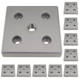 3D24, 10x, taşıma ve ayak plakası M16, 100x100x16, çinko basınçlı döküm | Toz boyalı; alüminyum renginde; 100 x 100 x 16 mm; M8 vida ile vidalanabilir; ağırlık 5400 g