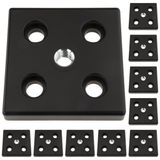 3D24, 10x, taşıma ve ayak plakası M16, 100x100x16, çinko basınçlı döküm | Toz boyalı; siyah; 100 x 100 x 16 mm; Tip I / B; M12 vida ile vidalanabilir; Ağırlık 5270 g