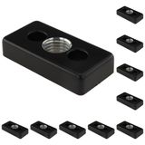 3D24, 10x, taşıma ve ayak plakası M16, 30x60x12, çinko basınçlı döküm | Toz boyalı; siyah; 30 x 60 x 12 mm; Tip I; M6 vida ile vidalanabilir; Ağırlık 930 g