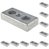 3D24, 10x, taşıma ve ayak plakası M16, 40x80x16, çinko basınçlı döküm, boş | 40 x 80 x 16 mm; Tip B; M12 vida ile vidalanabilir; Ağırlık 1780 g