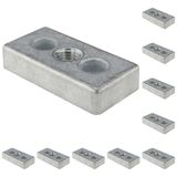 3D24, 10x, taşıma ve ayak plakası M16, 40x80x16, çinko basınçlı döküm, boş | 40 x 80 x 16 mm; Tip I; M8 vida ile vidalanabilir; Ağırlık 1990 g