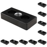 3D24, 10x, taşıma ve ayak plakası M16, 40x80x16, çinko basınçlı döküm | Toz boyalı; siyah; 40 x 80 x 16 mm; Tip B; M12 vida ile vidalanabilir; Ağırlık 1780 g