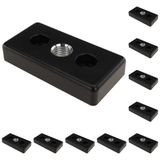 3D24, 10x, taşıma ve ayak plakası M16, 45x90x16, çinko basınçlı döküm | Toz boyalı; siyah; 45 x 90 x 16 mm; M8 vida ile vidalanabilir; ağırlık 2660 g