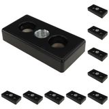 3D24, 10x, taşıma ve ayak plakası M16, 45x90x16, çinko basınçlı döküm | Toz boyalı; siyah; 45 x 90 x 16 mm; Tip B; M12 vida ile vidalanabilir; Ağırlık 2470 g