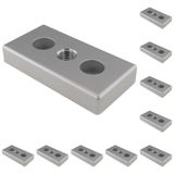 3D24, 10x, taşıma ve ayak plakası M16, 50x100x16, çinko basınçlı döküm | Toz boyalı; alüminyum renginde; 50 x 100 x 16 mm; Tip I; M10 vida ile vidalanabilir; Ağırlık 2960 g