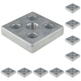 3D24, 10x, taşıma ve ayak plakası M16, 60x60x12, çinko basınçlı döküm, boş | 60 x 60 x 12 mm; Tip I; M6 vida ile vidalanabilir; Ağırlık 1750 g