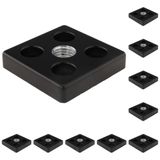 3D24, 10x, taşıma ve ayak plakası M16, 60x60x12, çinko basınçlı döküm | Toz boyalı; siyah; 60 x 60 x 12 mm; Tip B; M8 vida ile vidalanabilir; Ağırlık 1730 g