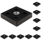 3D24, 10x, taşıma ve ayak plakası M16, 60x60x12, çinko basınçlı döküm | Toz boyalı; siyah; 60 x 60 x 12 mm; Tip I; M6 vida ile vidalanabilir; Ağırlık 1750 g
