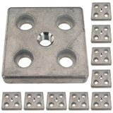 3D24, 10x, taşıma ve ayak plakası M16, 90x90x16, çinko basınçlı döküm, boş | 90 x 90 x 16 mm; Tip B; M12 vida ile vidalanabilir; Ağırlık 4710 g